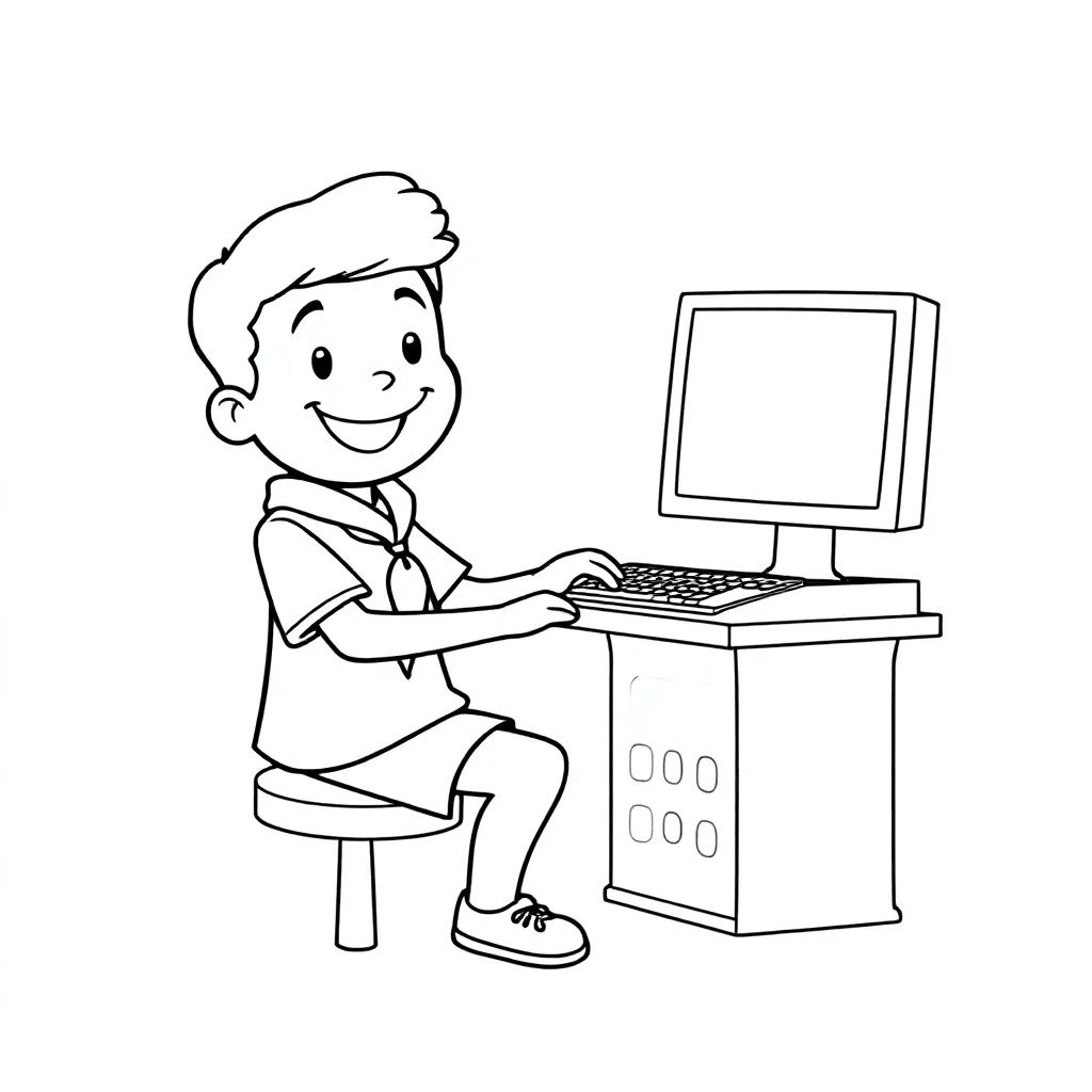 Jamboree on the internet coloring page for children