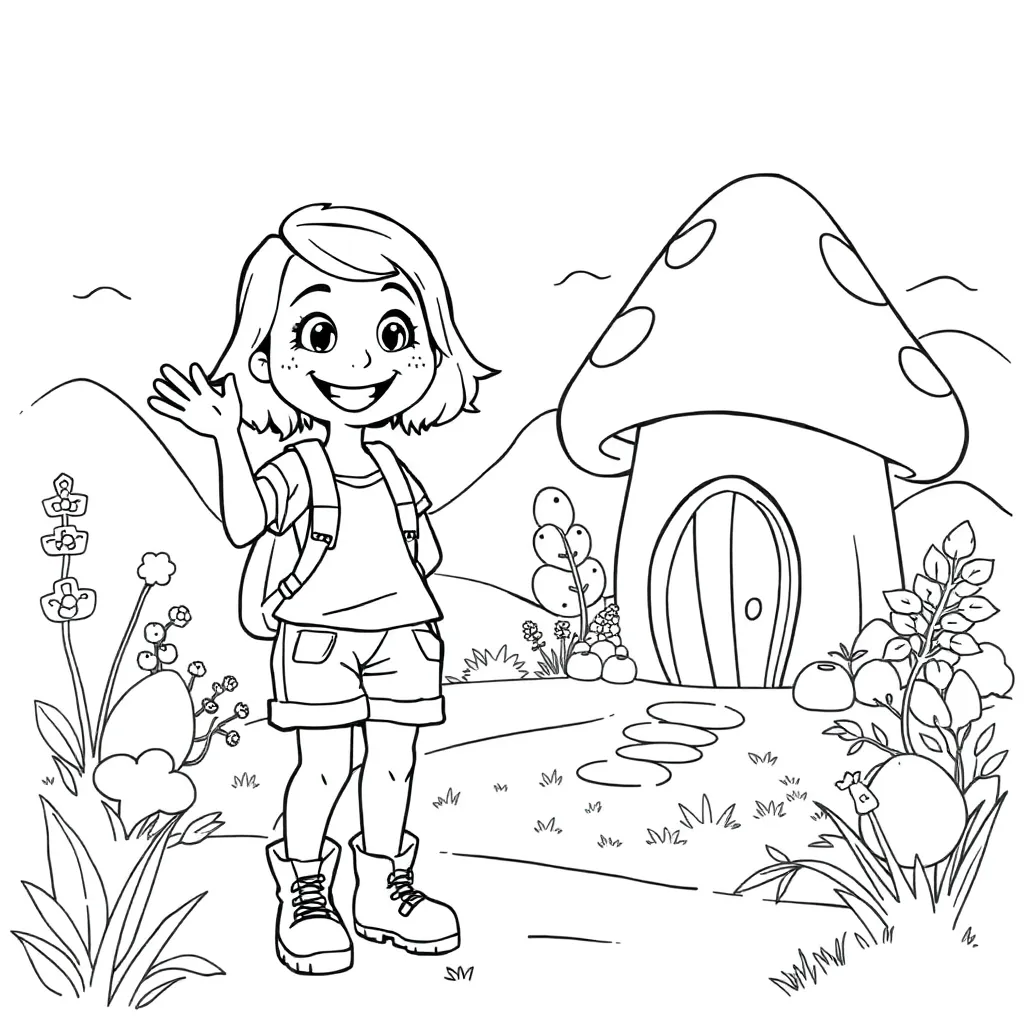 Jill Avontuur Meisje Fantasie Vrolijk coloring page for children
