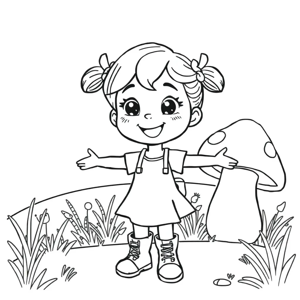 Jill Avontuur Meisje Fantasie Vrolijk coloring page for children