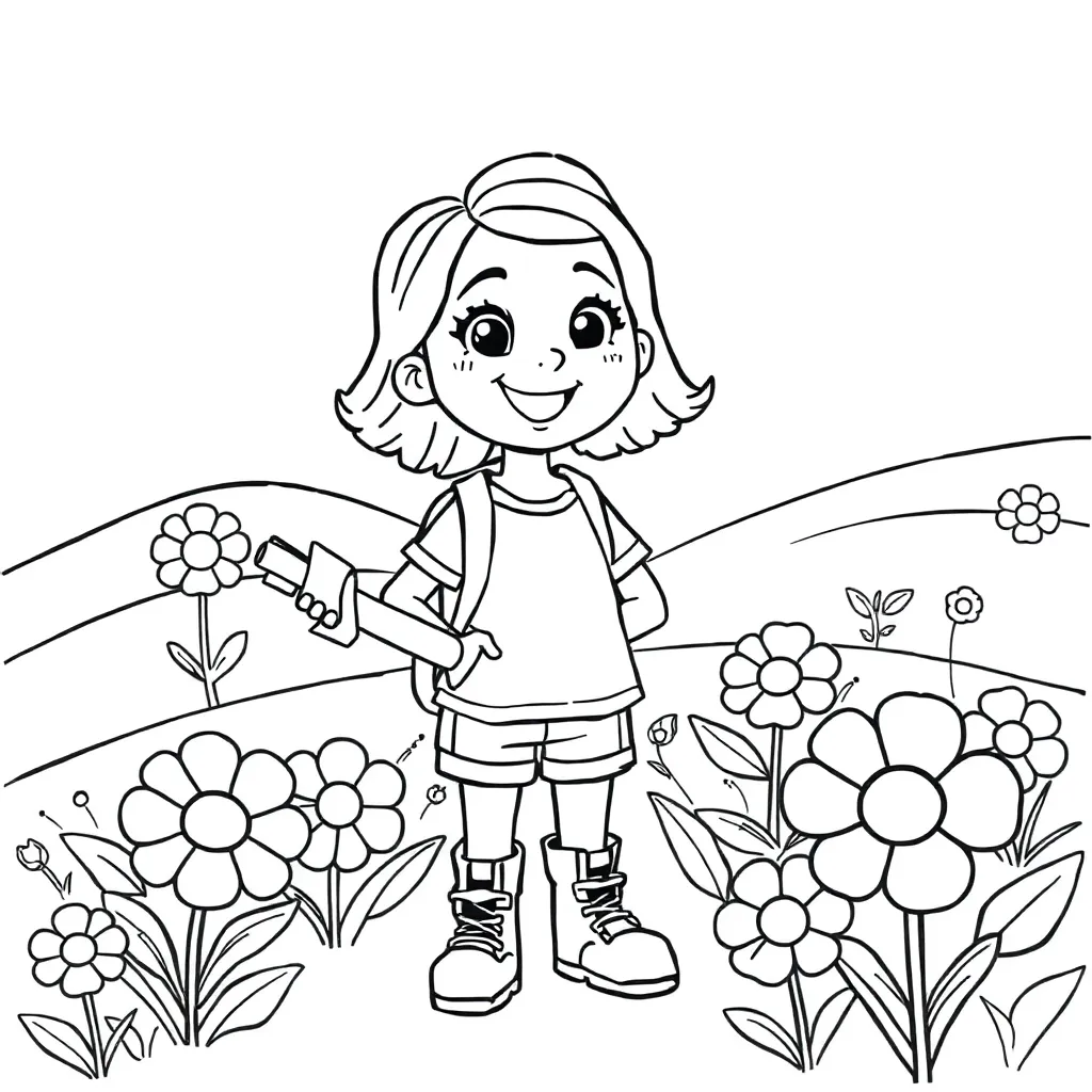 Jill Avontuur Meisje Fantasie Vrolijk coloring page for children