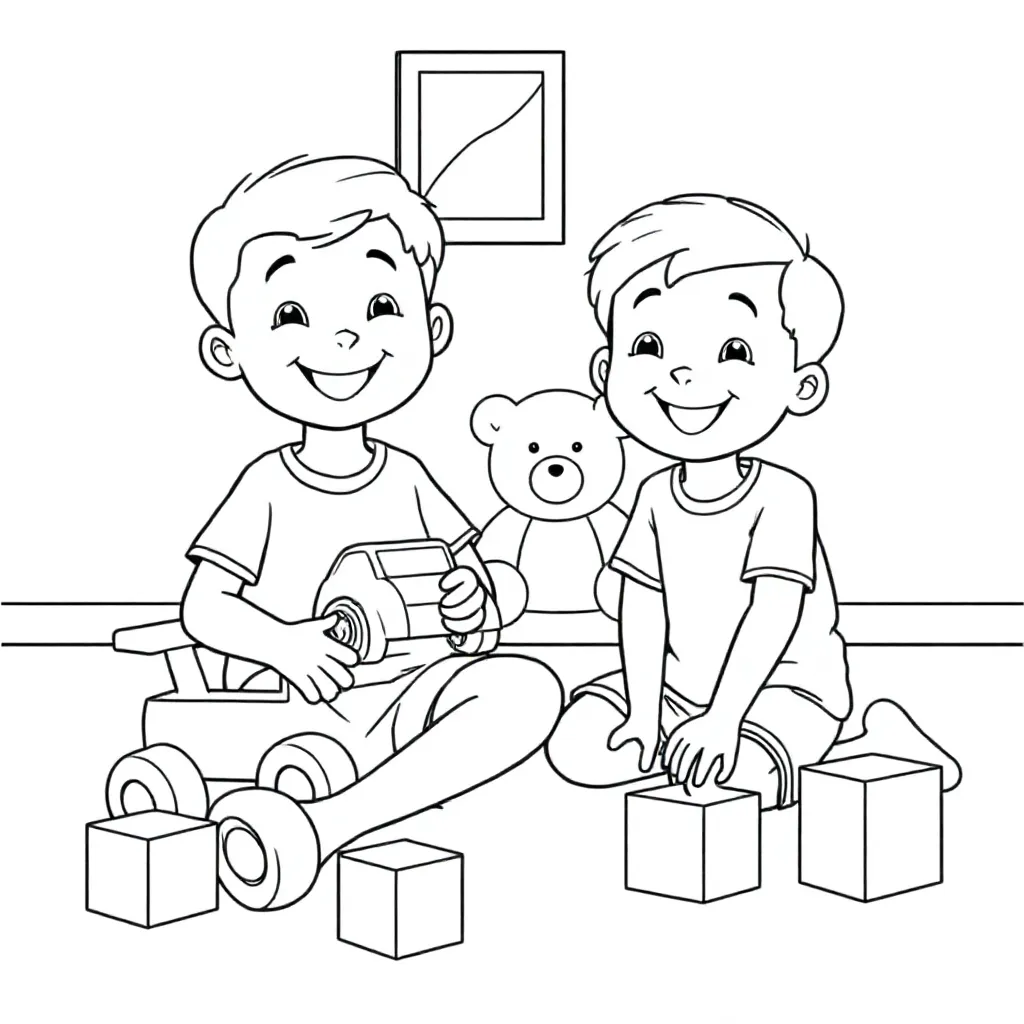 Jongens Peuter coloring page for children