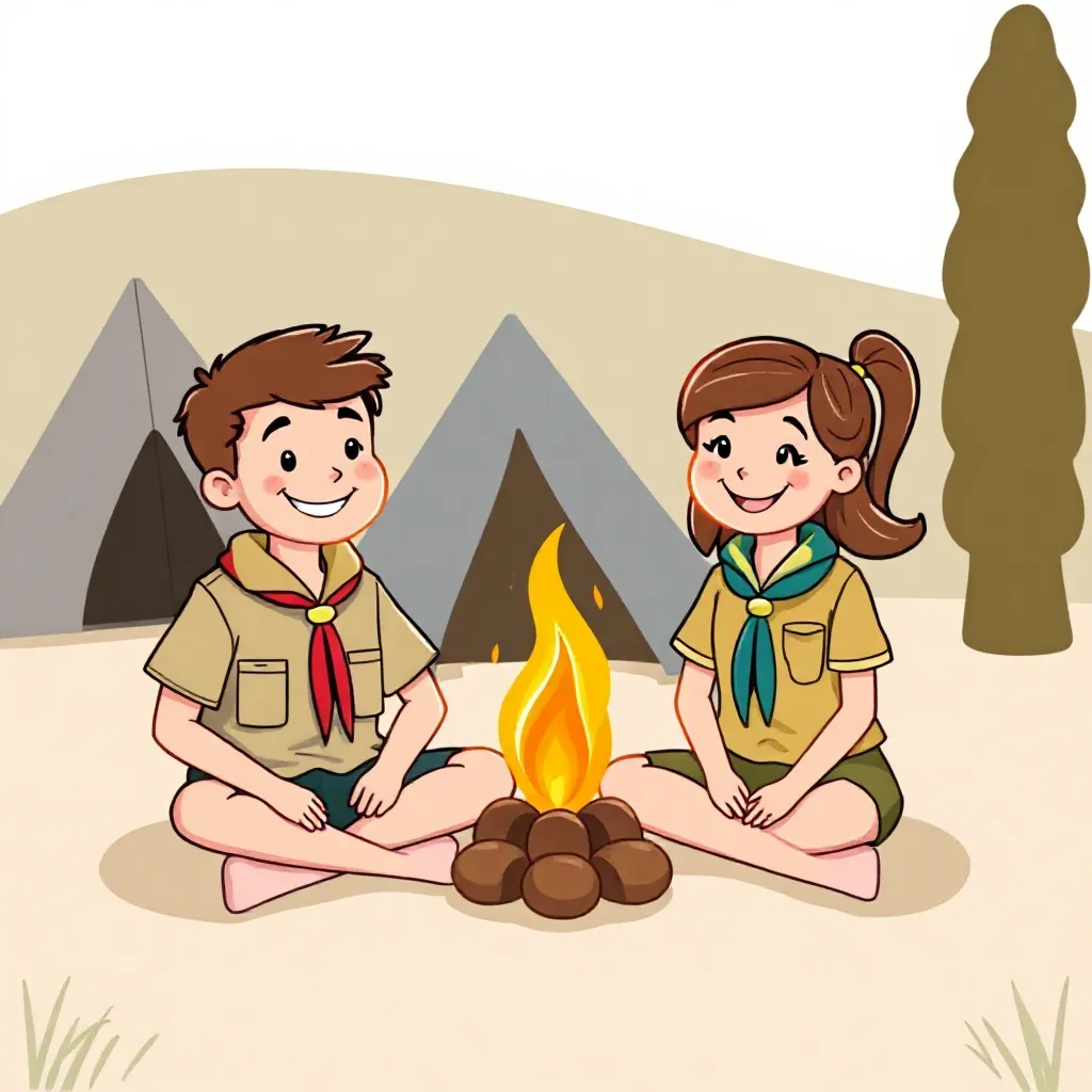 jota joti scouting coloring page for children