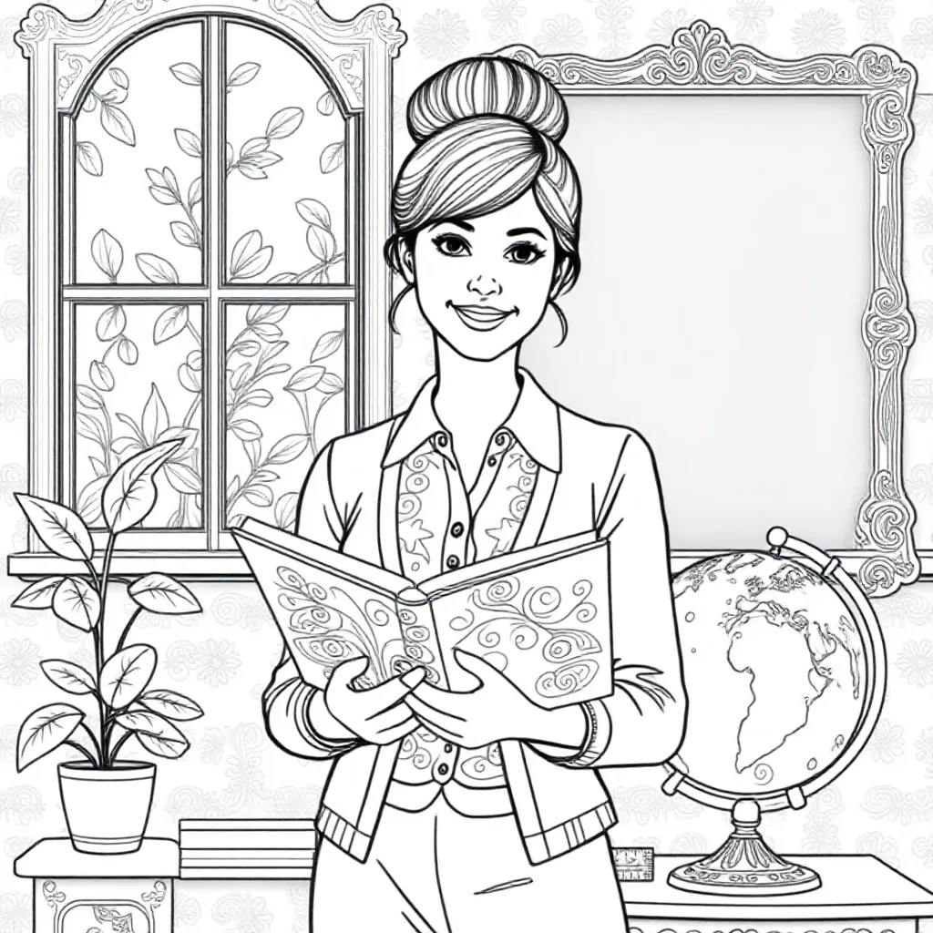 Juf coloring page for children