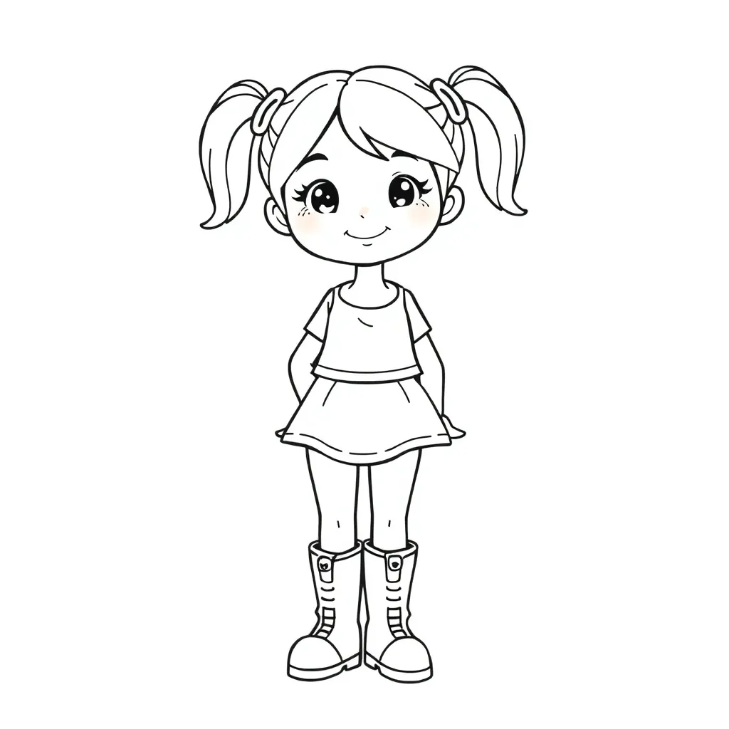 Plantilla de Coloreado Gratis Grupo Musical K3 Música Alegre Estilo de Dibujos Animados → Música K3 P