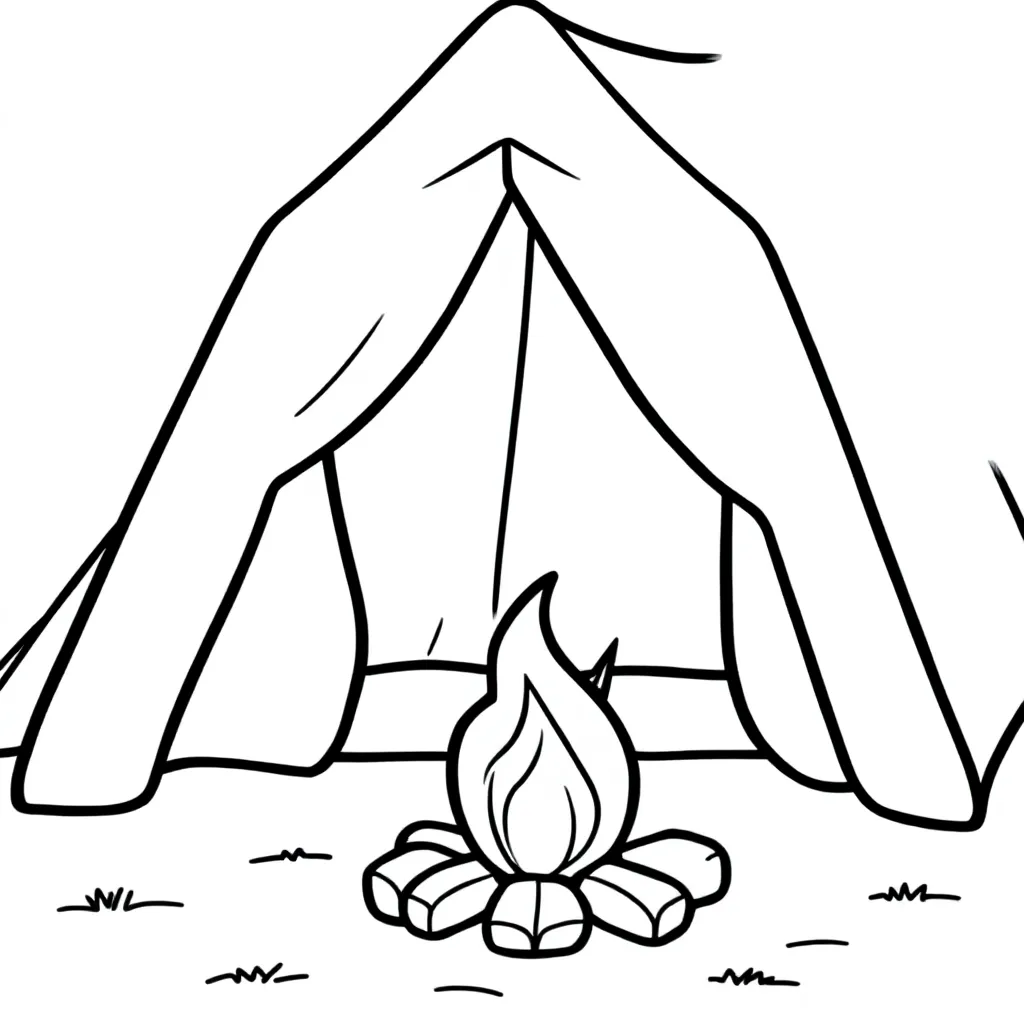 kamperen coloring page for children