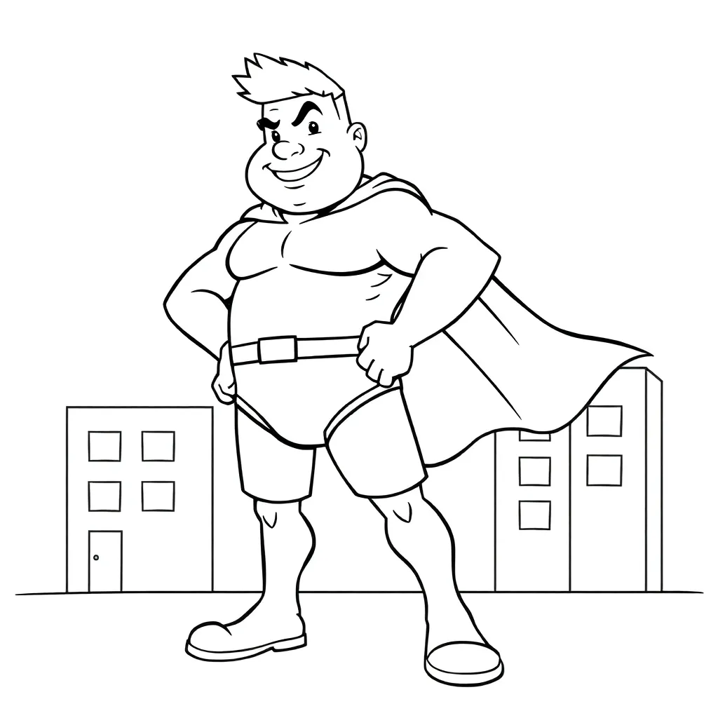 Kapitein Onderbroek Superheld Cartoon Grappig coloring page for children