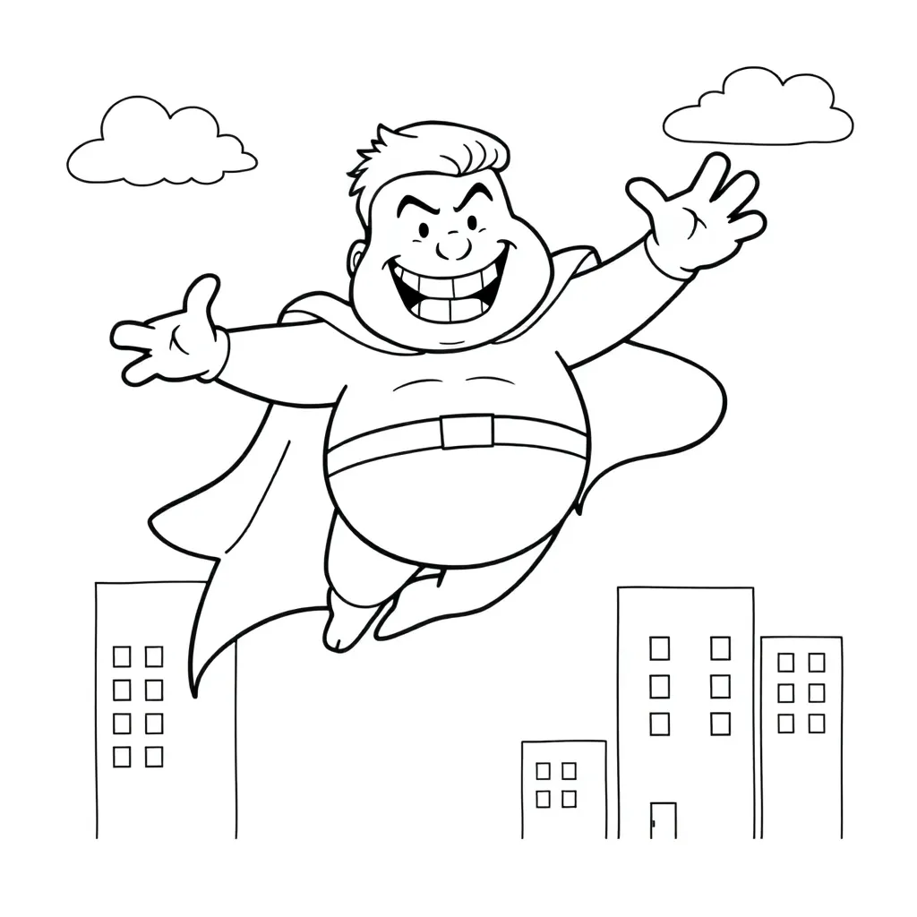 Kapitein Onderbroek Superheld Cartoon Grappig coloring page for children