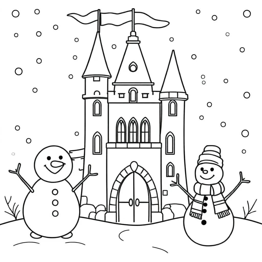 Kasteel Frozen coloring page for children