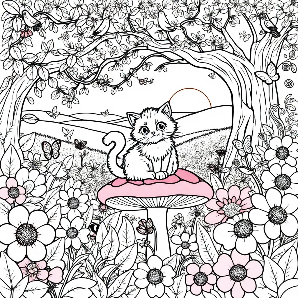 Kat coloring page for children