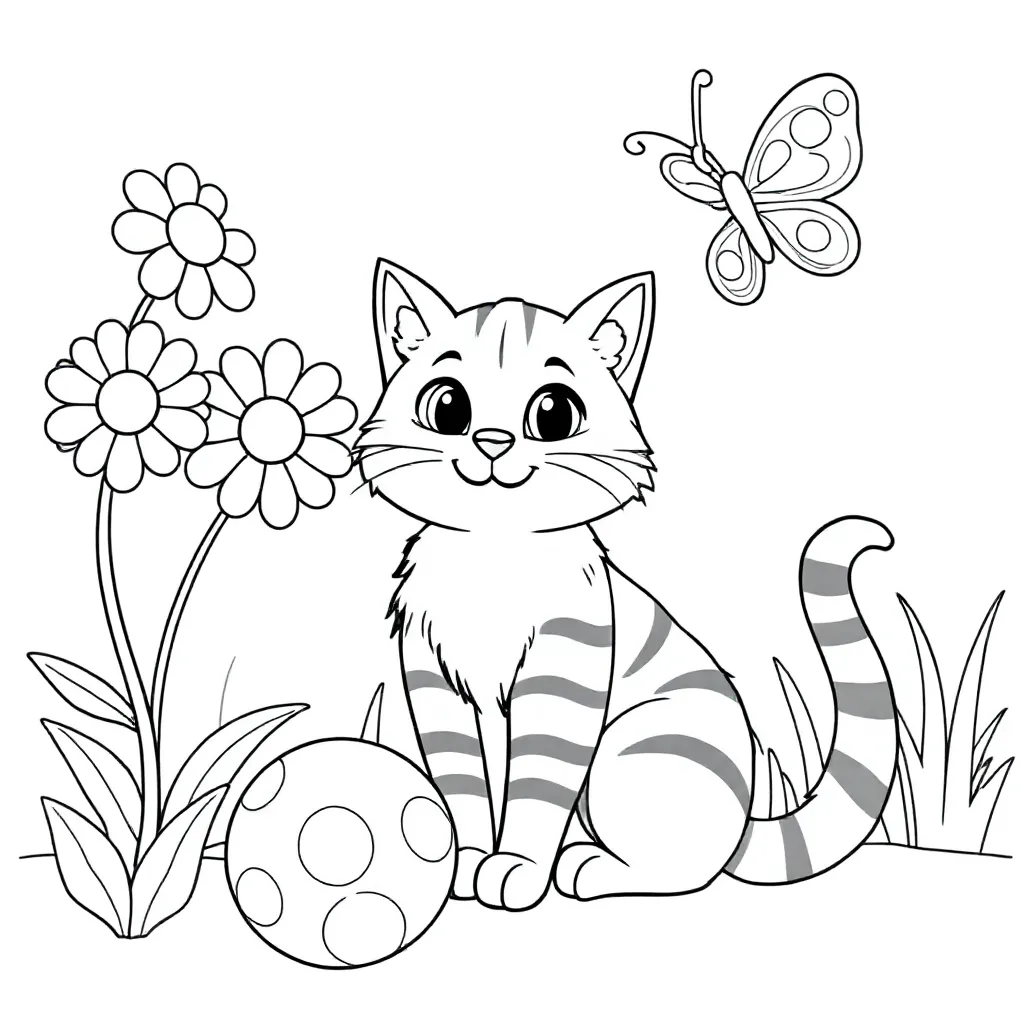 Kat coloring page for children