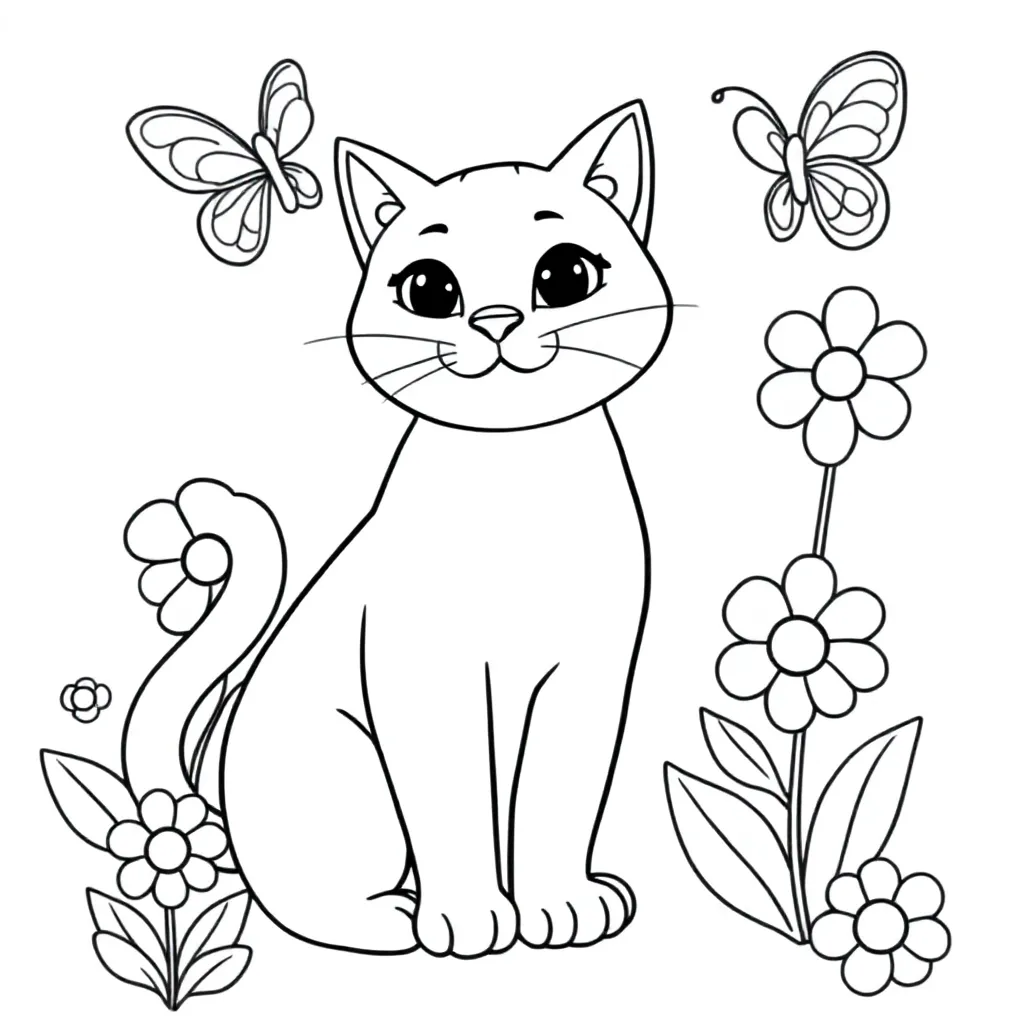 Kat coloring page for children