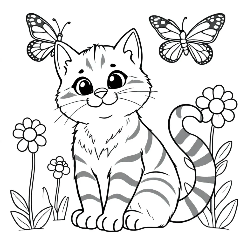 Kat coloring page for children