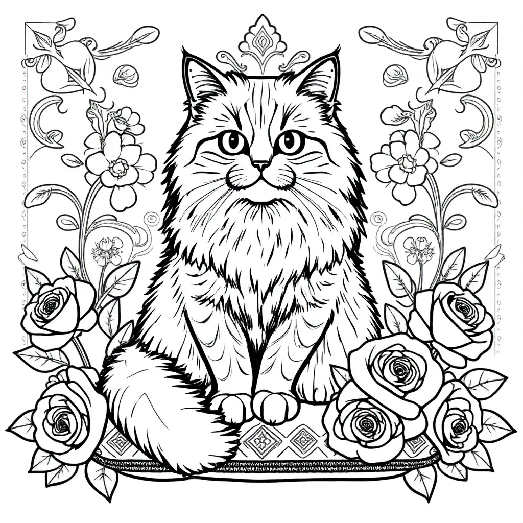 Kat coloring page for children