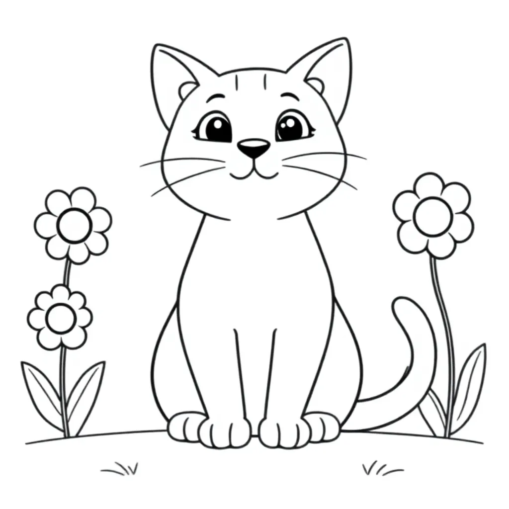 Kat coloring page for children