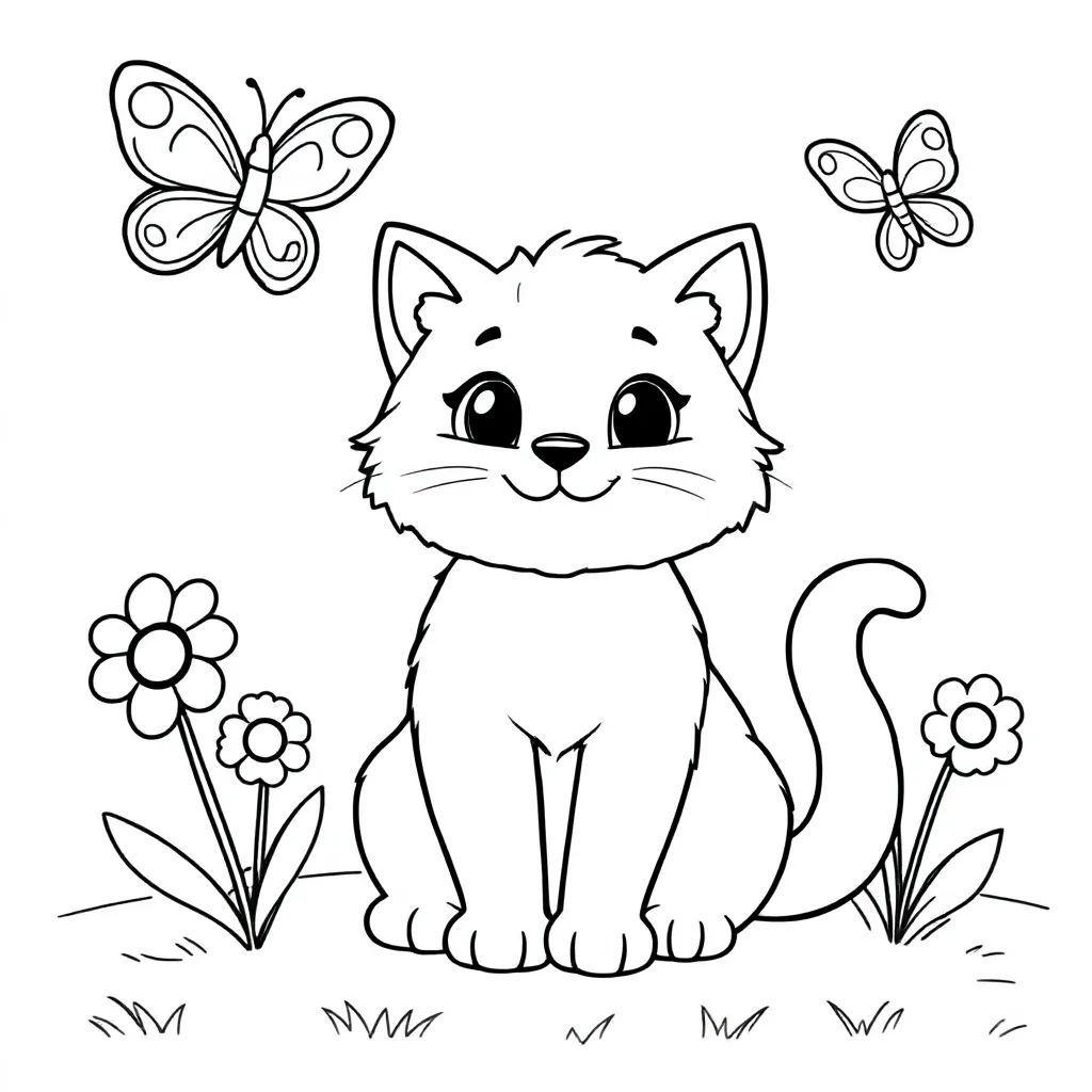 Kat coloring page for children