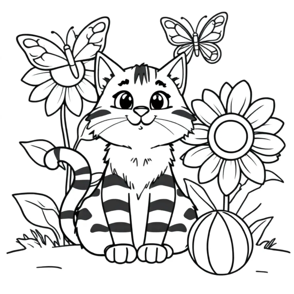 Kat coloring page for children