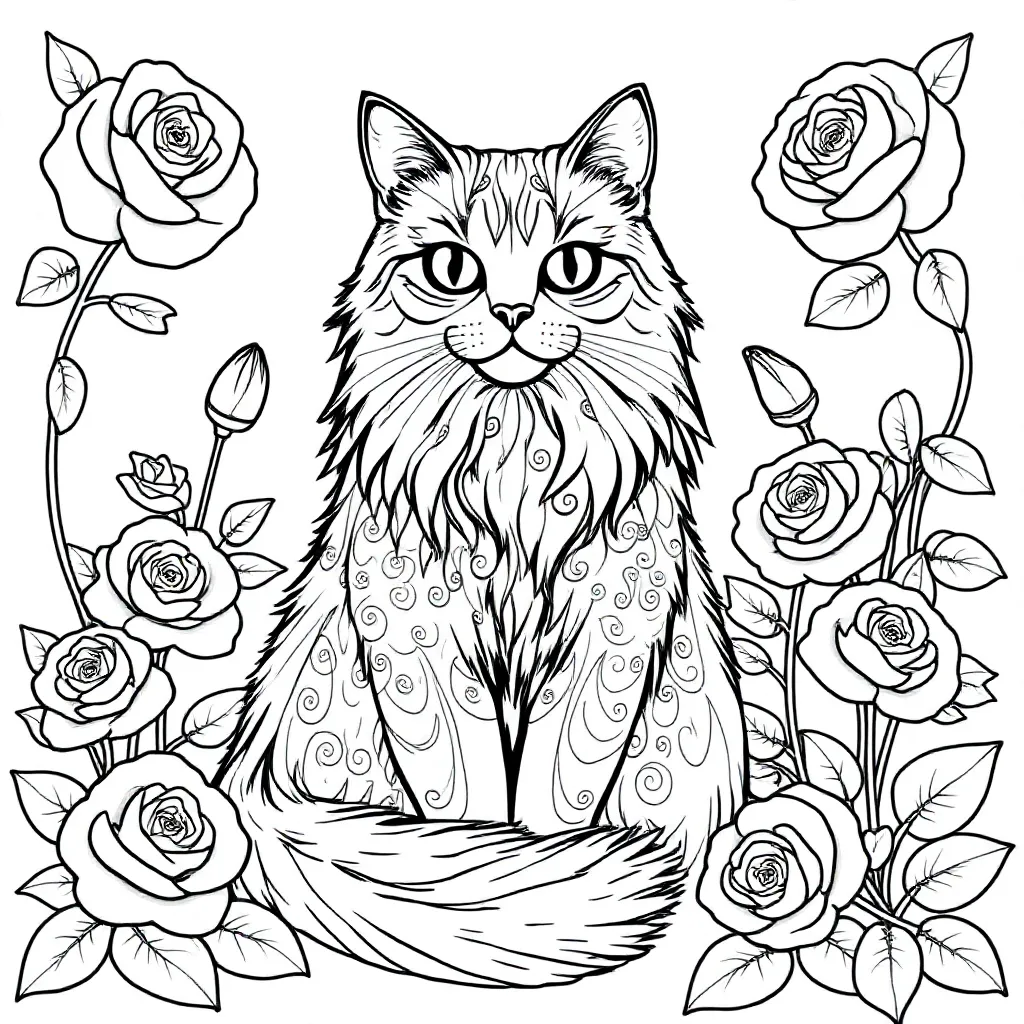 Kat coloring page for children