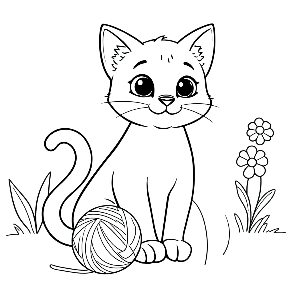 Kat coloring page for children