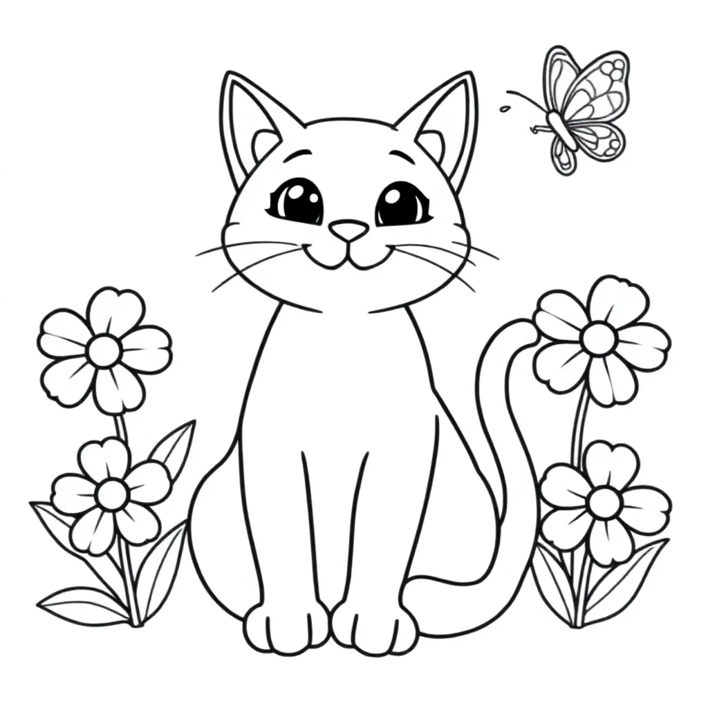 Kat coloring page for children