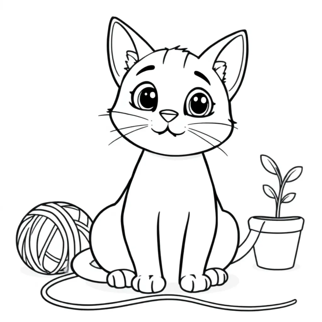 Kat coloring page for children