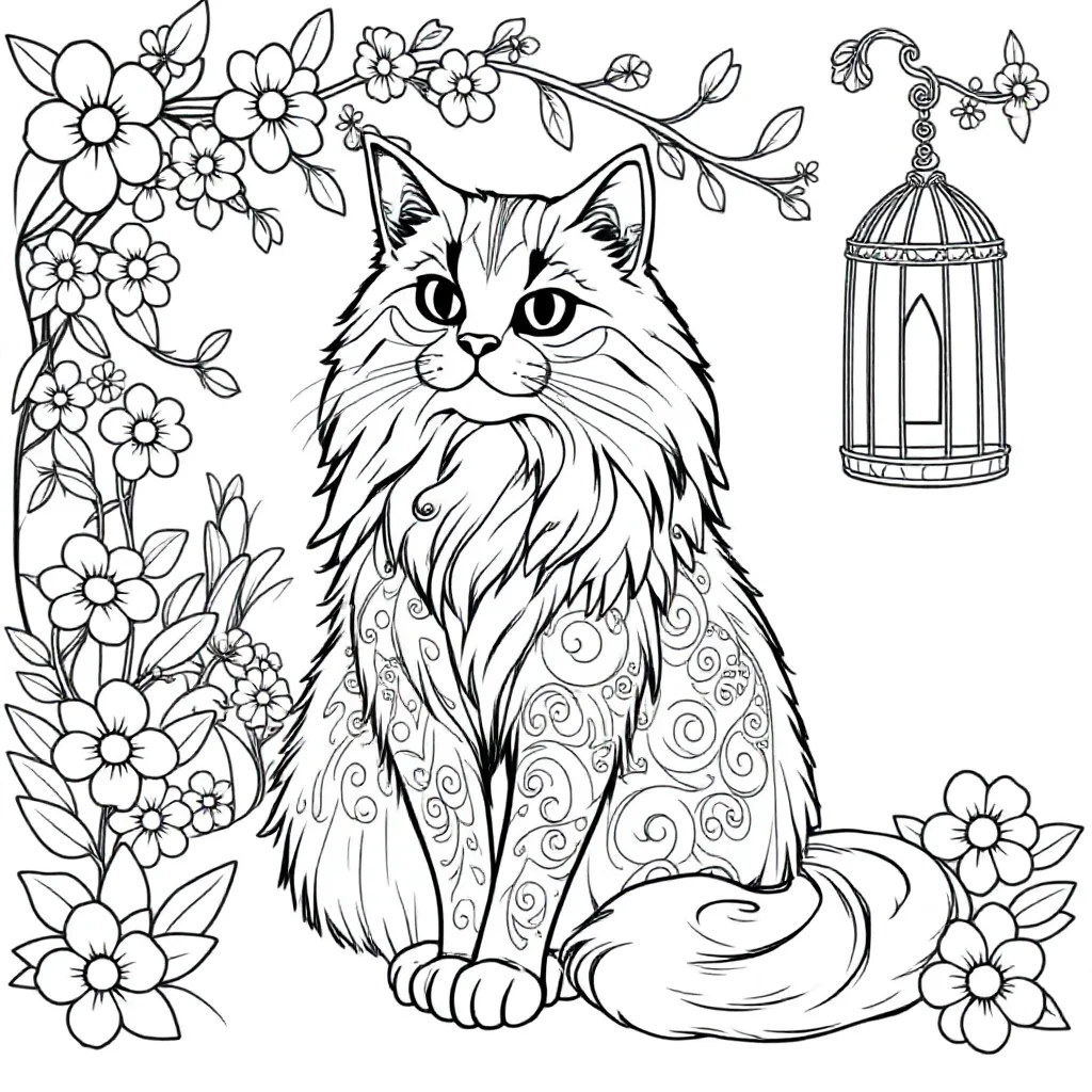 Kat coloring page for children