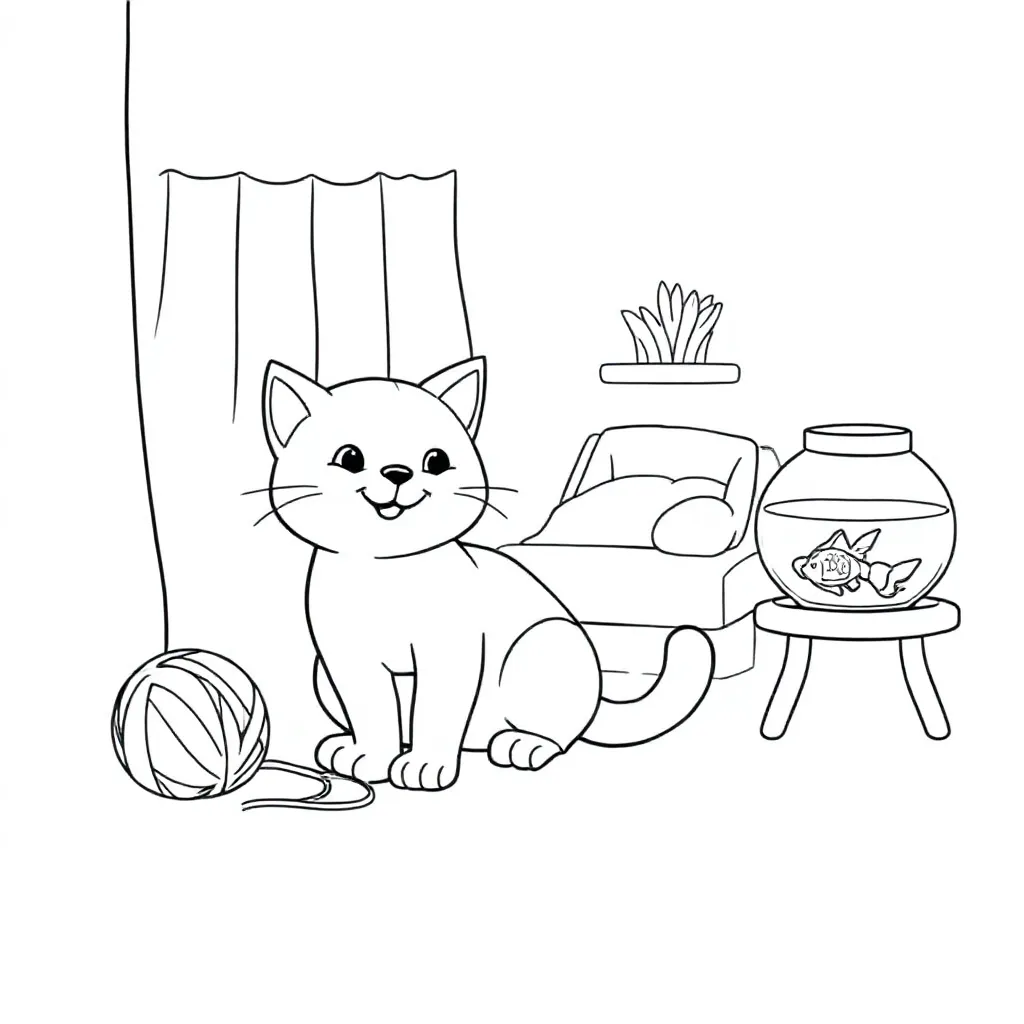Kat coloring page for children