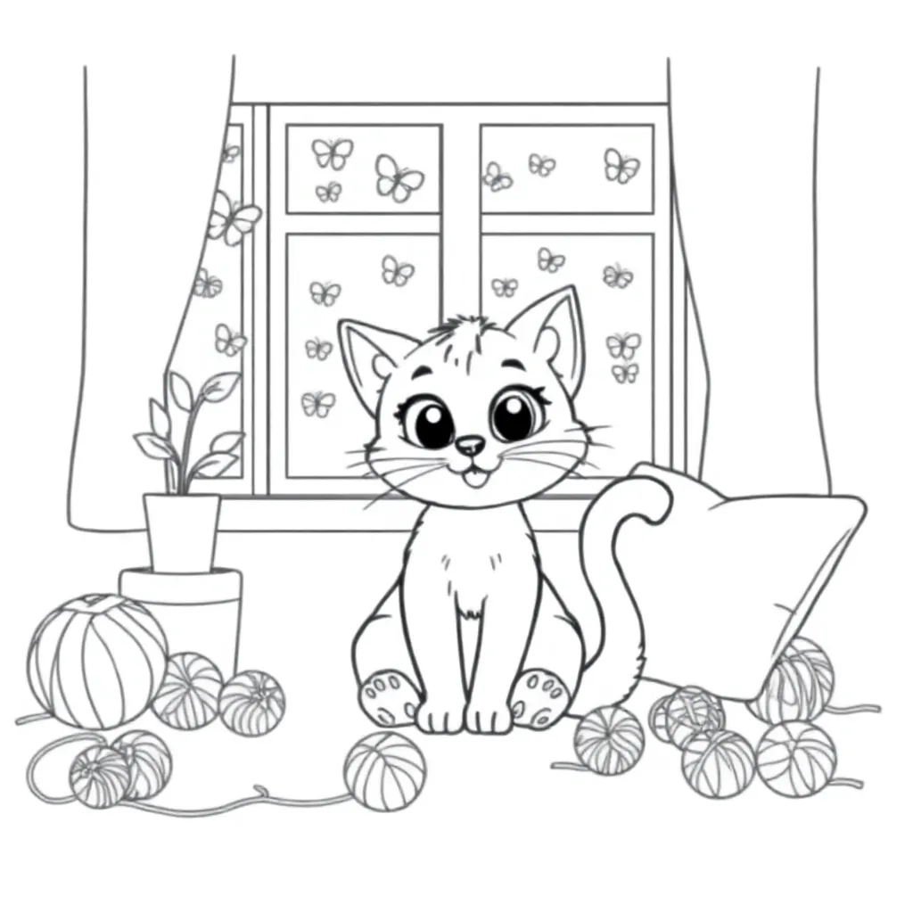 Kat coloring page for children