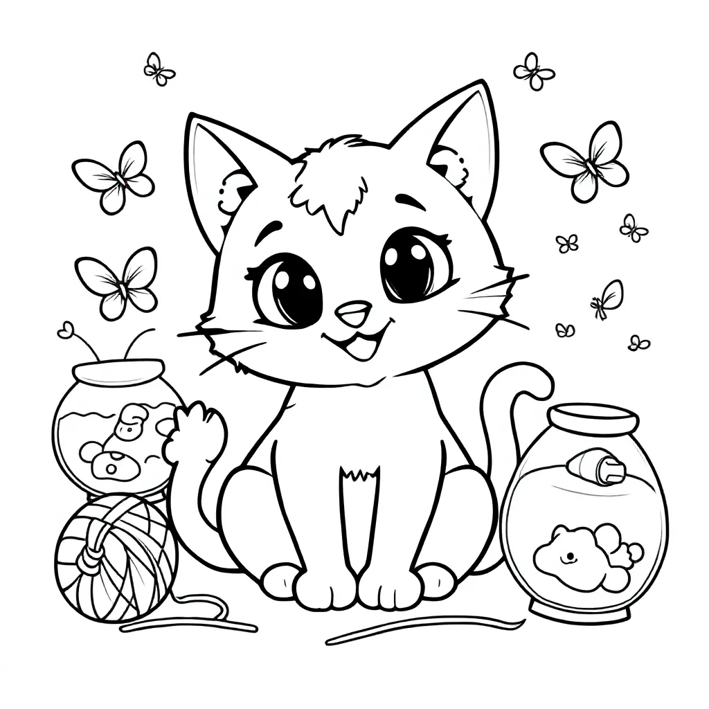 Kat coloring page for children