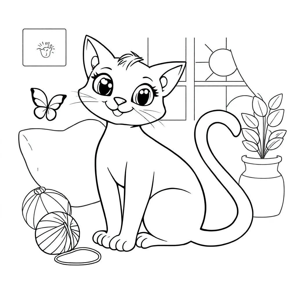 Kat coloring page for children