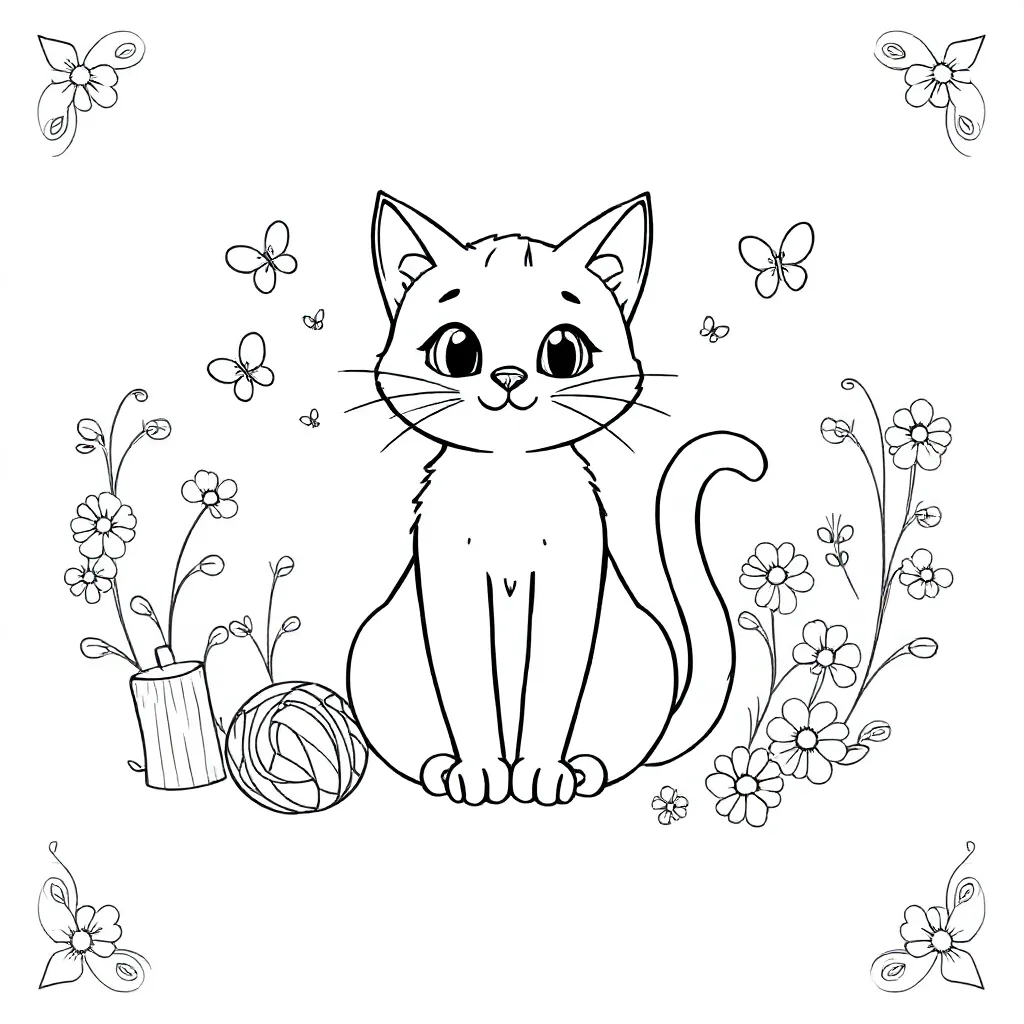 Kat coloring page for children