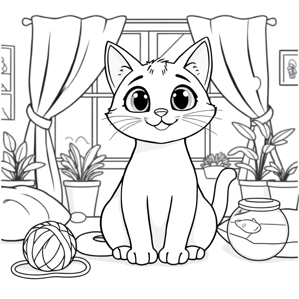Kat coloring page for children