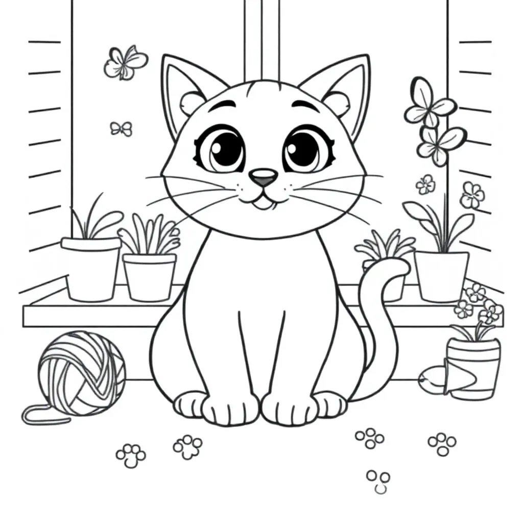 Kat coloring page for children