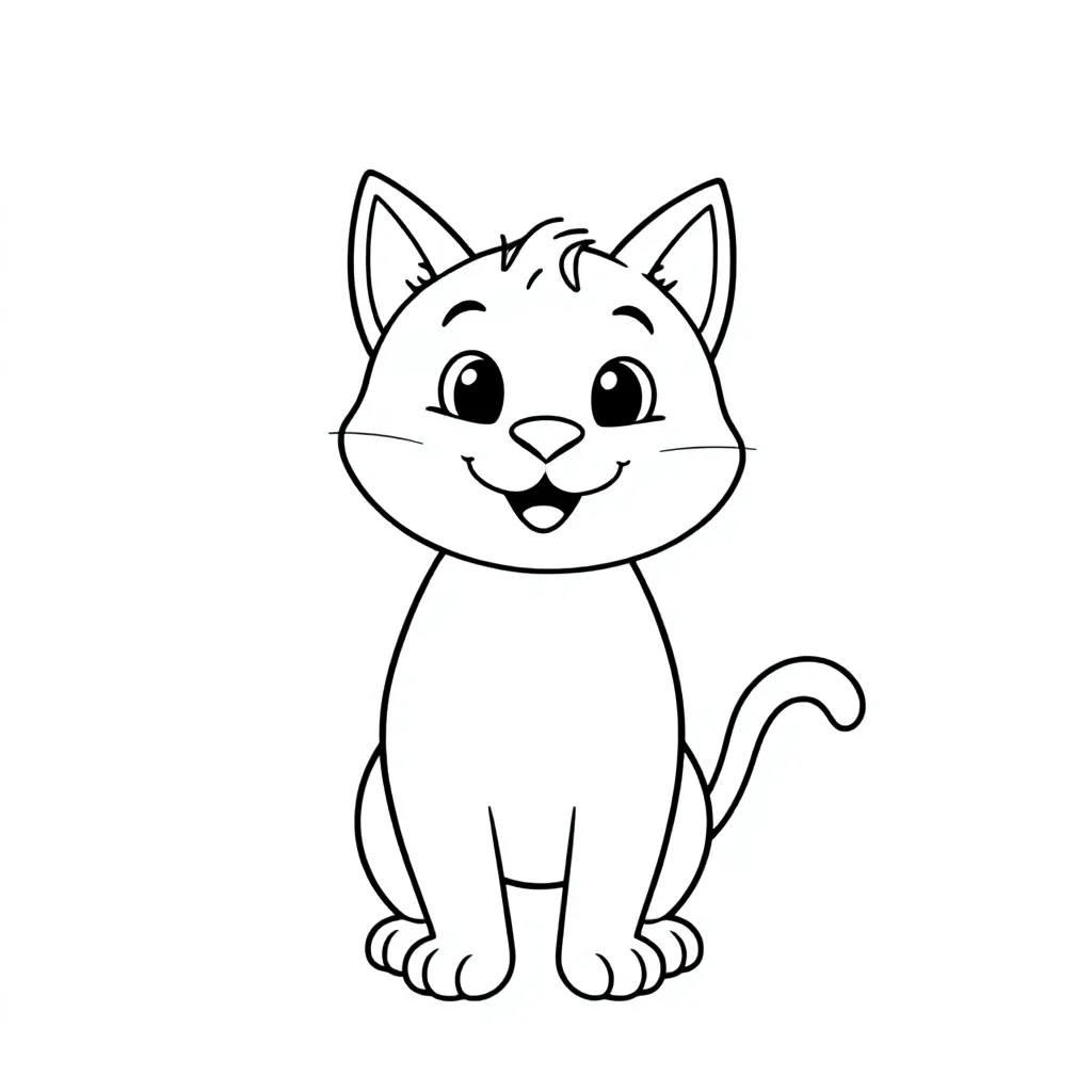 Kat kleurplaat voor kinderen
