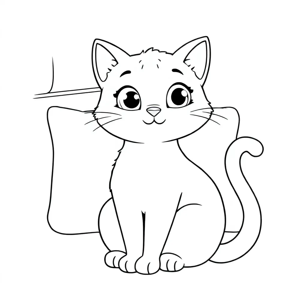 Kat coloring page for children