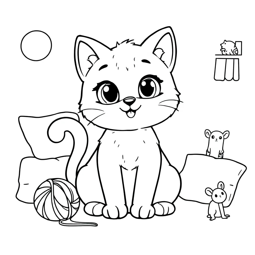 Kat coloring page for children