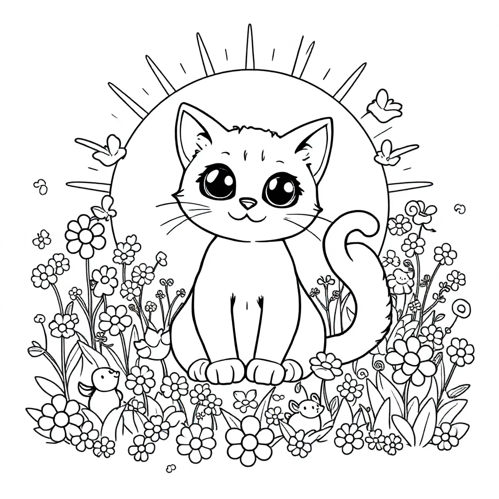 Kat coloring page for children
