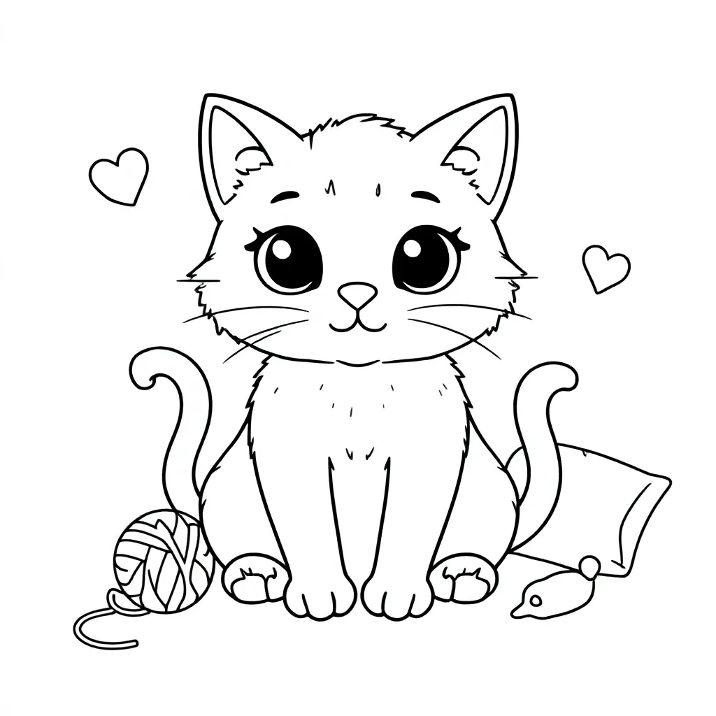 Kat coloring page for children
