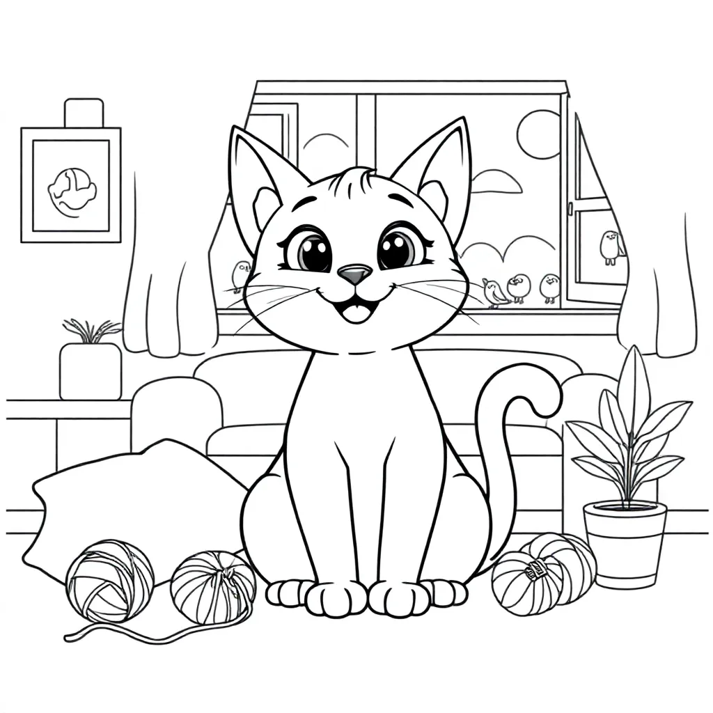 Kat coloring page for children