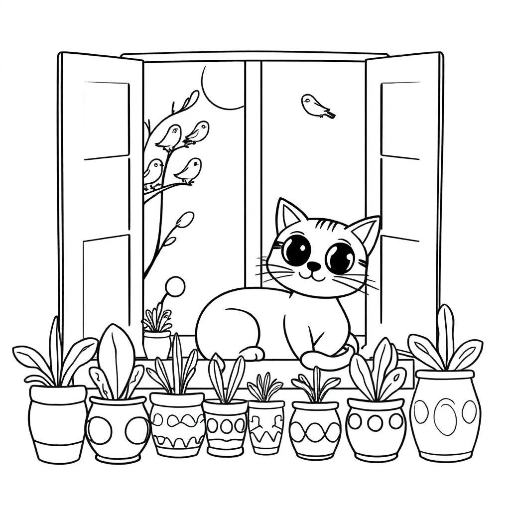 Kat coloring page for children