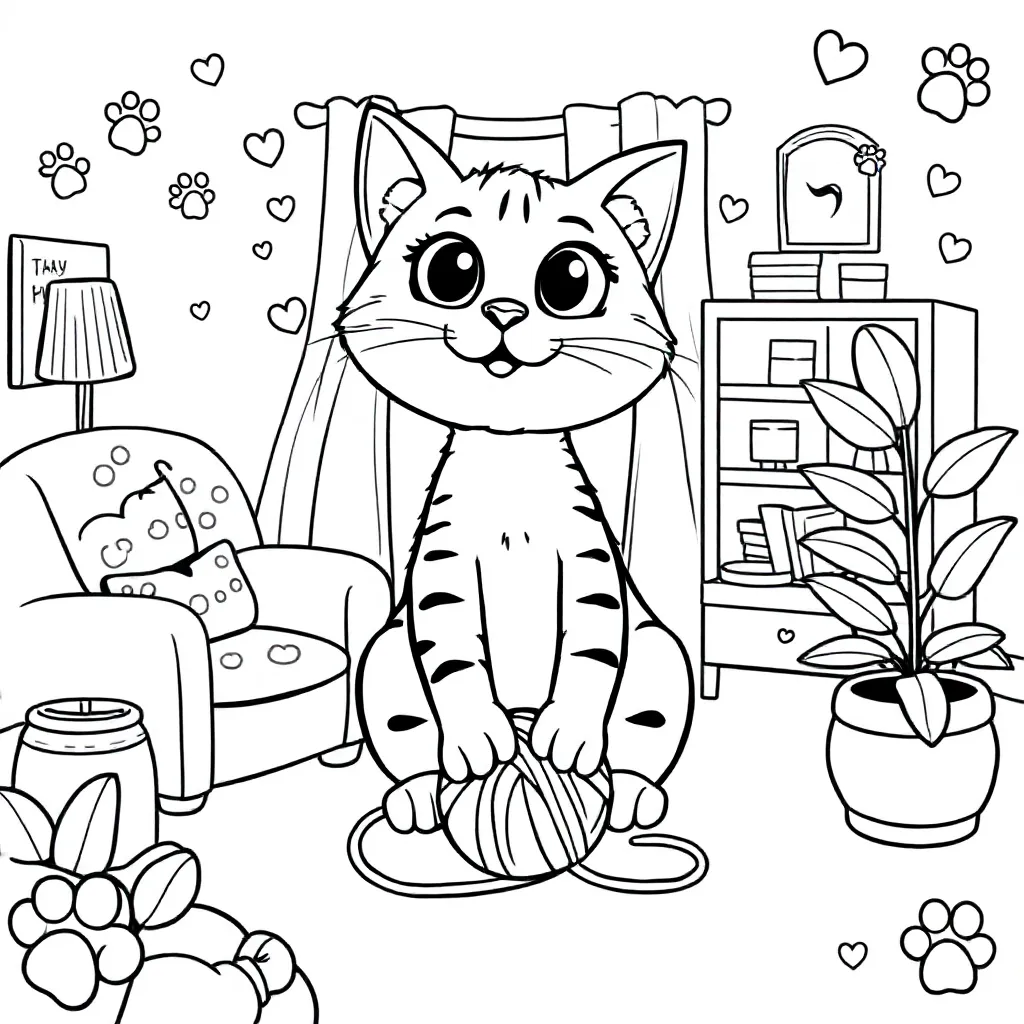 Kat coloring page for children