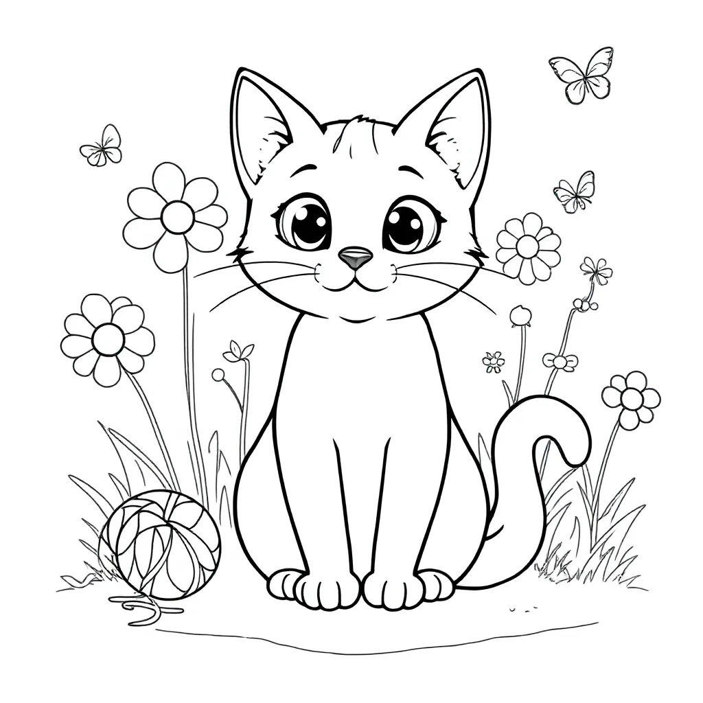 Kat coloring page for children