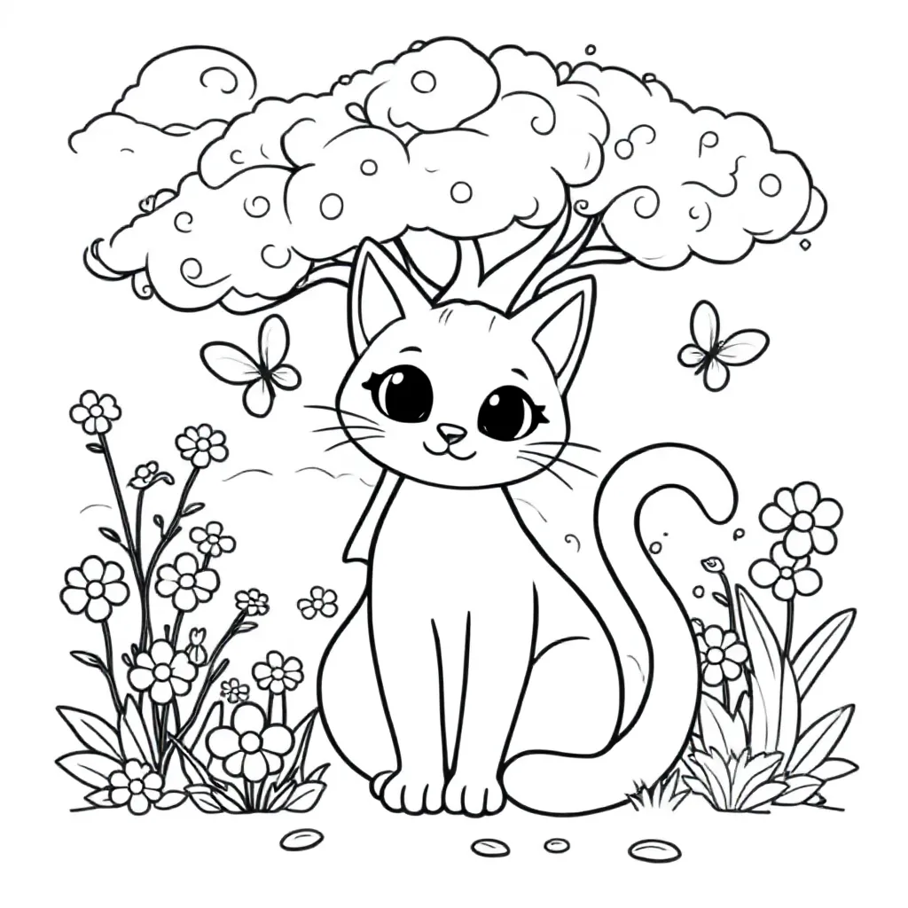 Kat coloring page for children