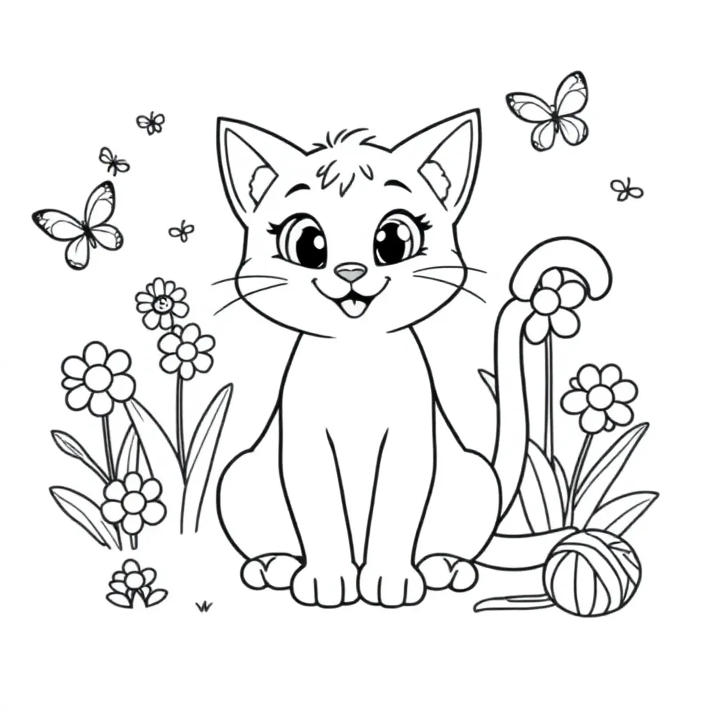 Kat coloring page for children