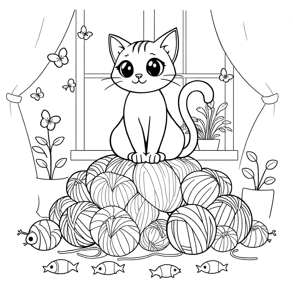 Kat coloring page for children