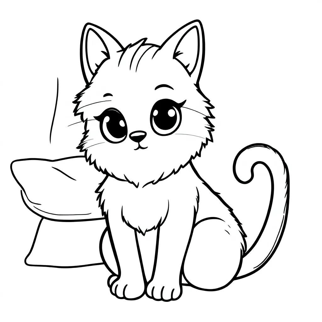 Kat coloring page for children