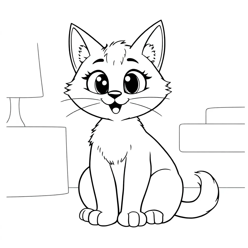 Kat coloring page for children