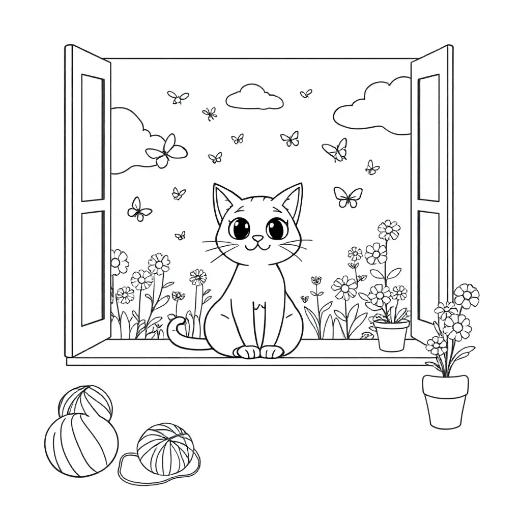 Kat coloring page for children