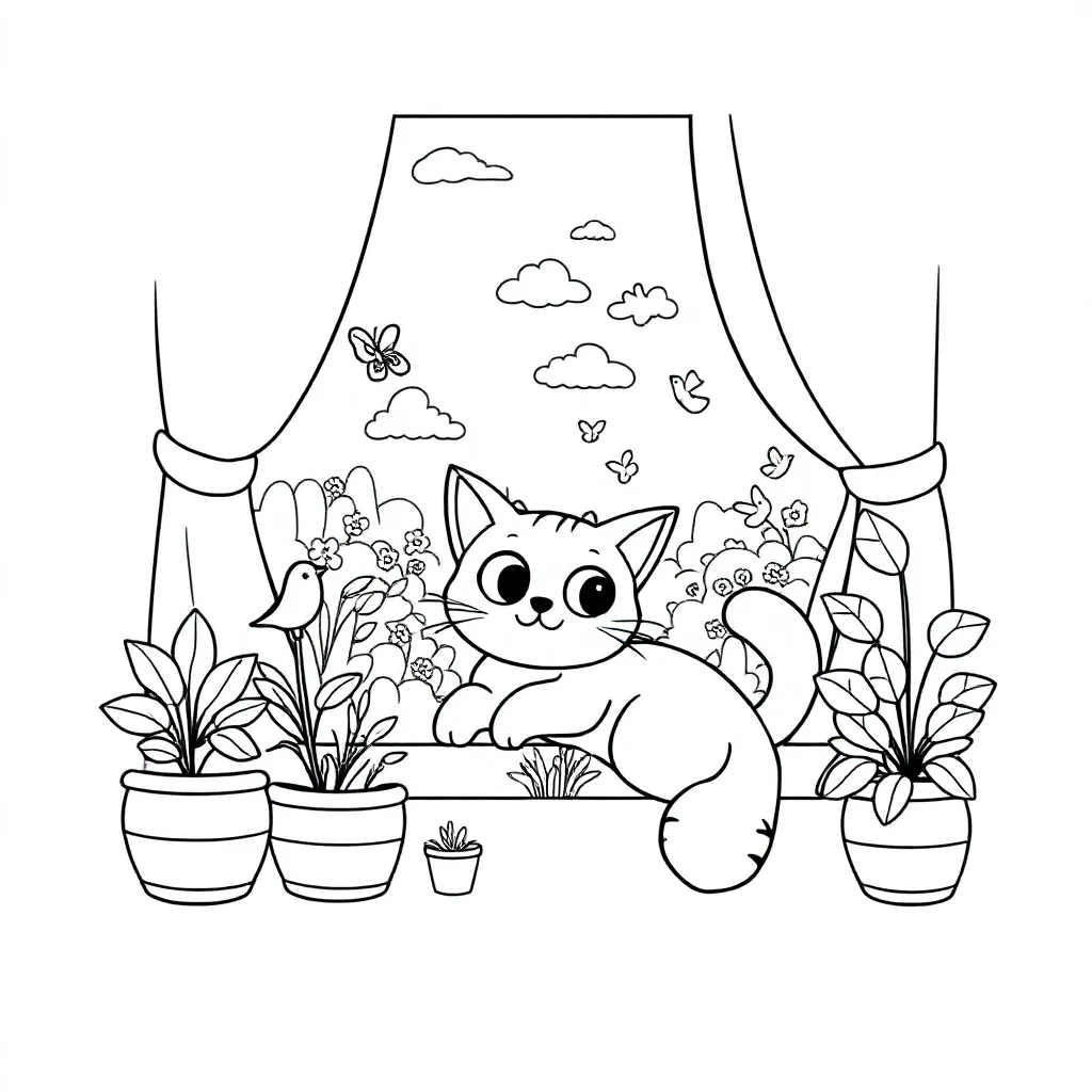Kat coloring page for children