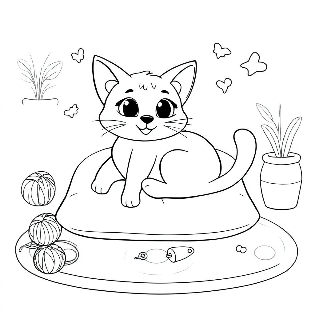 Kat coloring page for children