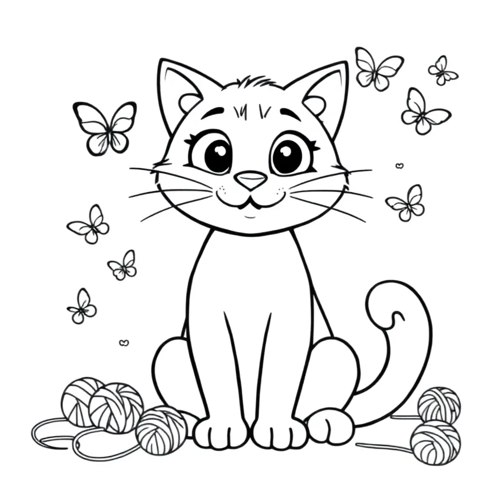 Kat coloring page for children